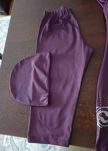 Mor Kısa Kollu tesettür mayo - Görsel 3