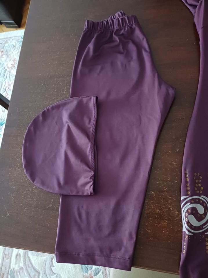 Mor Kısa Kollu tesettür mayo - Görsel 3