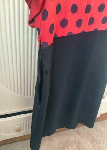 Kırmızı Siyah Puantiyeli Hamile Elbisesi - Görsel 2