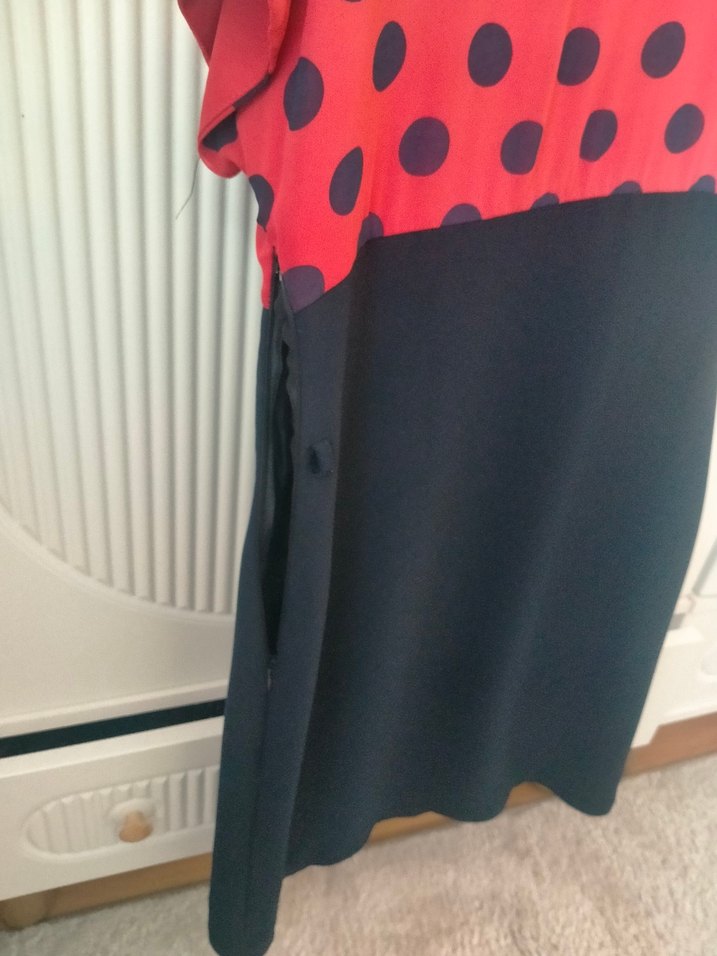 Kırmızı Siyah Puantiyeli Hamile Elbisesi - Görsel 2