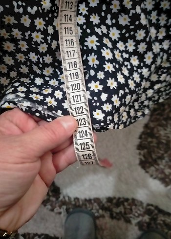 Düğmeli V Yaka Midi Bohem Elbise - Görsel 4