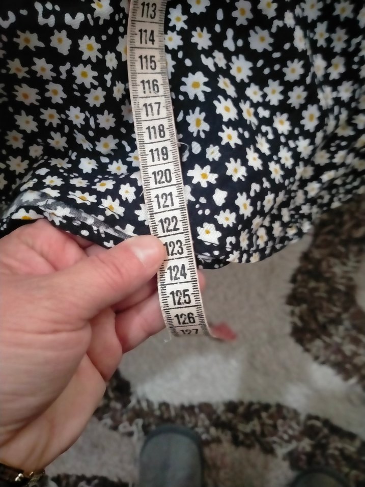 Düğmeli V Yaka Midi Bohem Elbise - Görsel 4