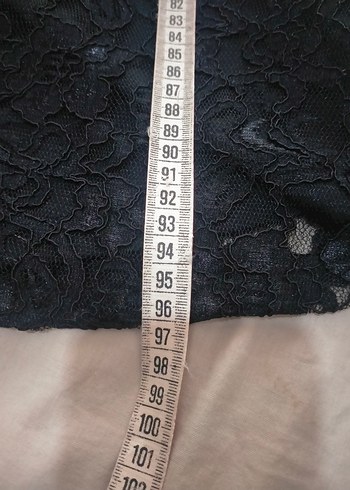 Nakışlı Siyah Dantel Midi Elbise - Görsel 6