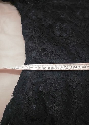 Nakışlı Siyah Dantel Midi Elbise - Görsel 5