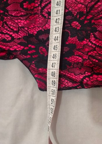 Bordo Siyah Dantel Detaylı Kadın Elbise - Görsel 4