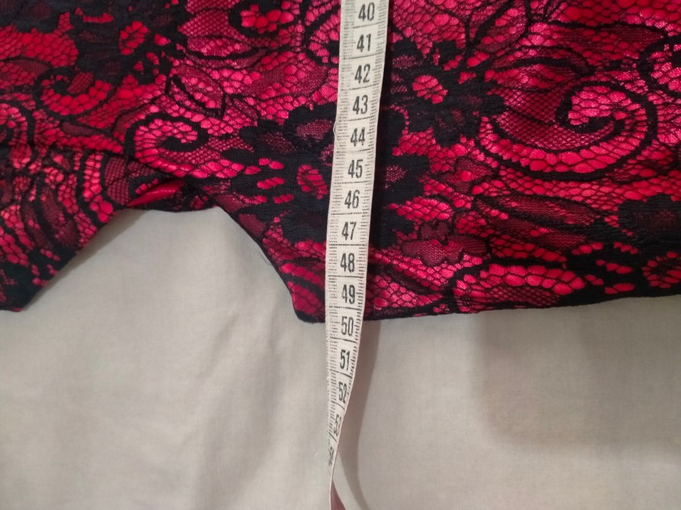 Bordo Siyah Dantel Detaylı Kadın Elbise - Görsel 4