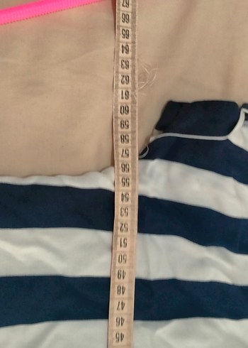 Uzun Çizgili Kadın Gömlek Elbise - Görsel 4