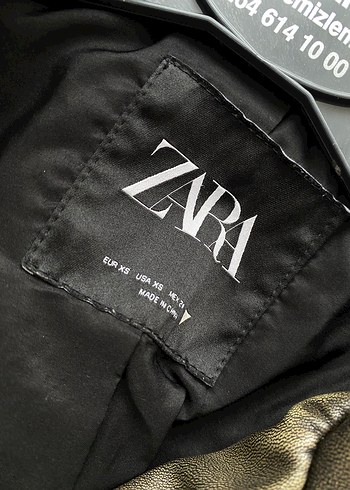 Zara Kadın Haki Deri Biker Ceket