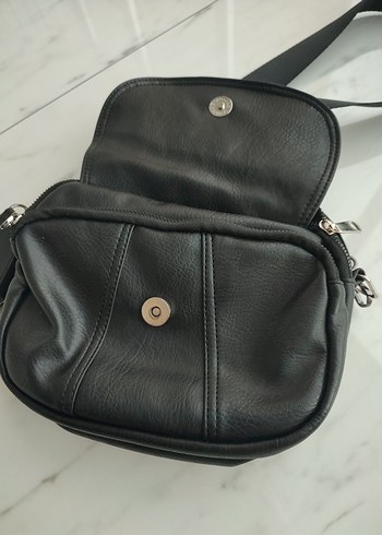 Beden siyah Renk Kadın Siyah Minimalist Biker Çapraz Çanta