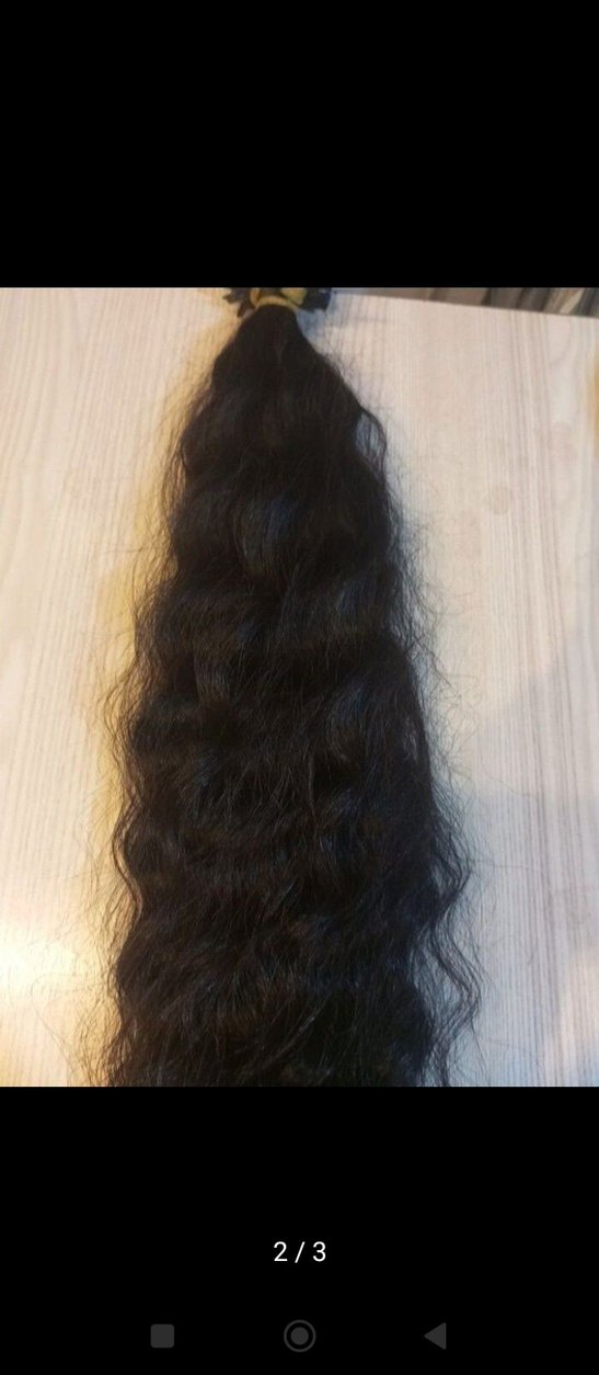 80 cm 200 adet koyu kestane kaynak saç - Görsel 2