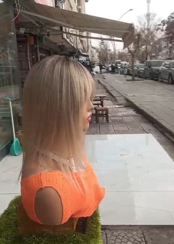 ombreli platin tepelik gercek saç - Görsel 4