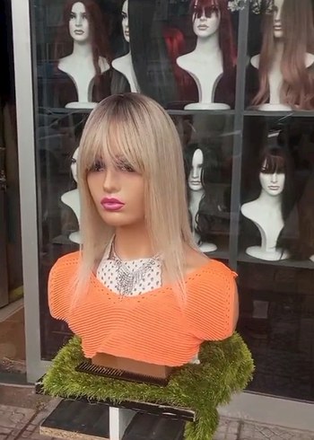 ombreli platin tepelik gercek saç - Görsel 3