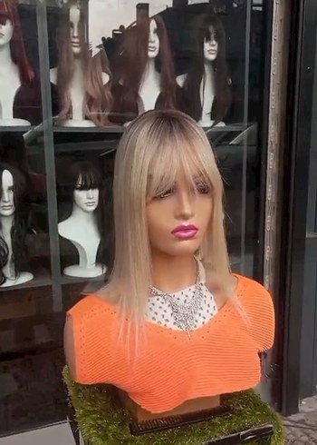 ombreli platin tepelik gercek saç - Görsel 2