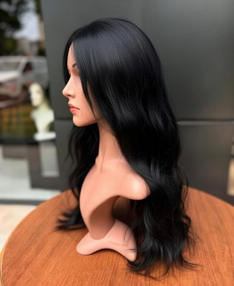 75 cm 350 gram baby taban gercek saç peruk - Görsel 3