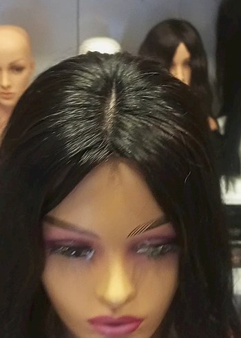 koyu kahve baby taban peruk gercek saç - Görsel 2