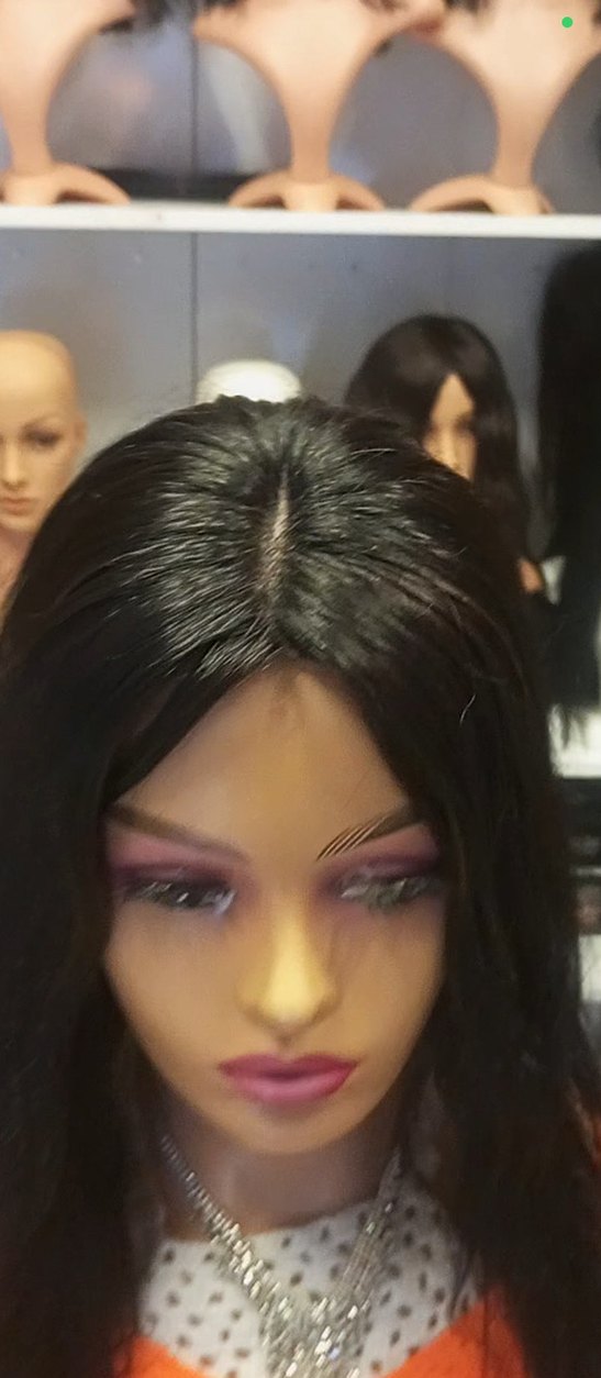 koyu kahve baby taban peruk gercek saç - Görsel 2