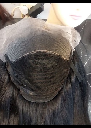 80 cm 350 gram kulaktan kulağa tül peruk - Görsel 7