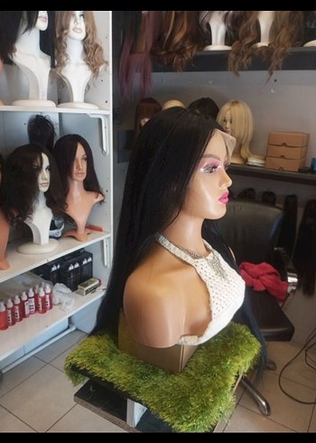 80 cm 350 gram kulaktan kulağa tül peruk - Görsel 2