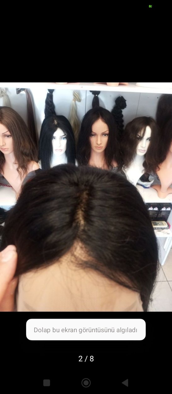 80 cm 350 gram kulaktan kulağa tül peruk - Görsel 3