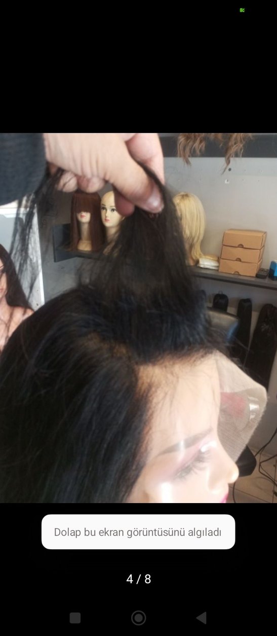 80 cm 350 gram kulaktan kulağa tül peruk - Görsel 4