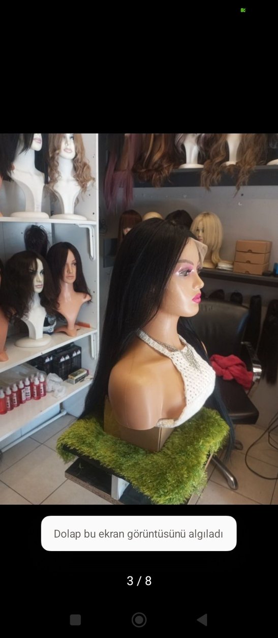 80 cm 350 gram kulaktan kulağa tül peruk - Görsel 2