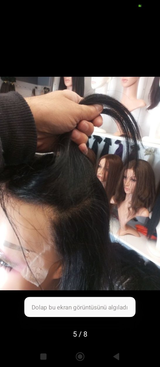 80 cm 350 gram kulaktan kulağa tül peruk - Görsel 5