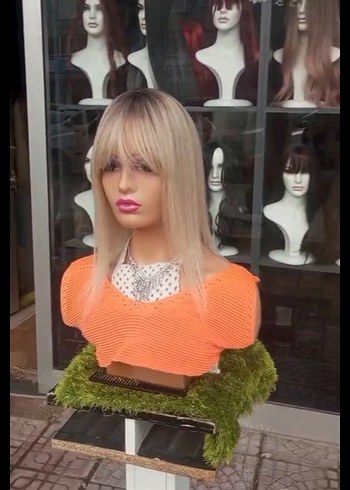 kahküllü ombreli platin tepelik gercek saç - Görsel 3