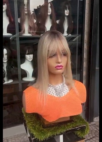 kahküllü ombreli platin tepelik gercek saç - Görsel 2