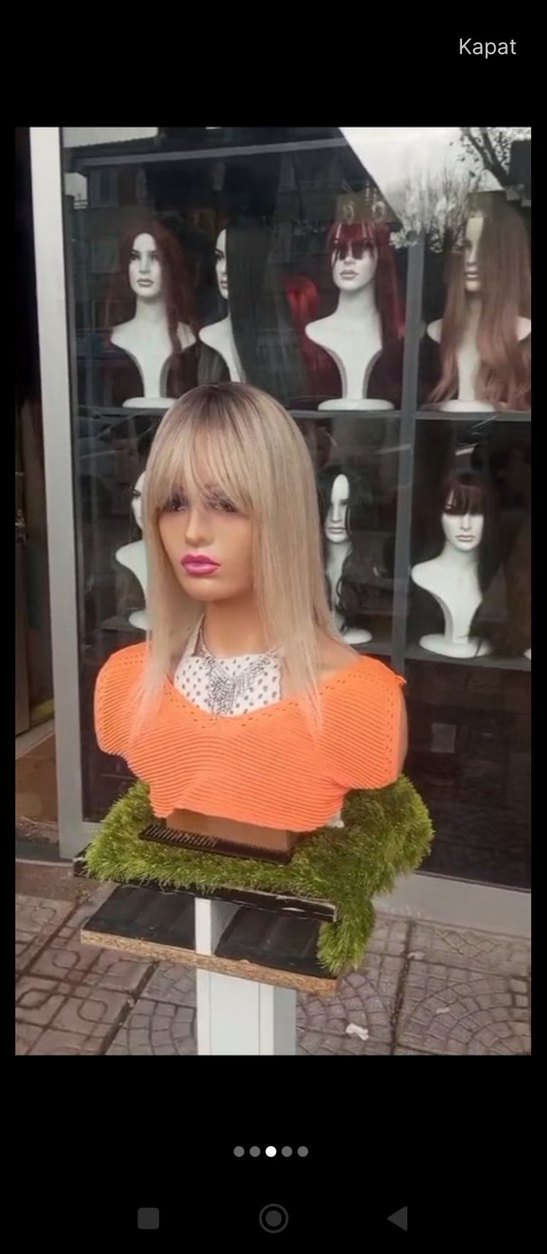 kahküllü ombreli platin tepelik gercek saç - Görsel 3