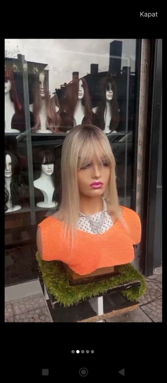 kahküllü ombreli platin tepelik gercek saç - Görsel 2