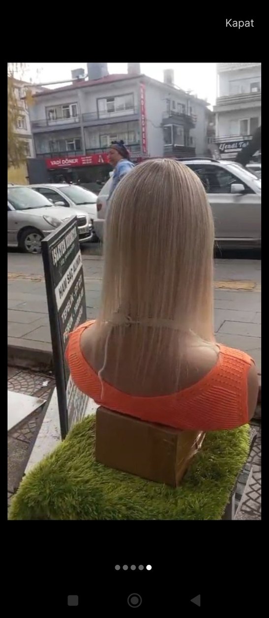 kahküllü ombreli platin tepelik gercek saç - Görsel 5