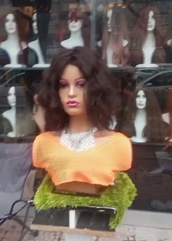 doğal kahve dalgalı gerçek saç peruk - Görsel 3