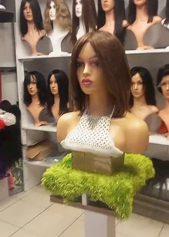 kahve gerçek saç peruk - Görsel 3