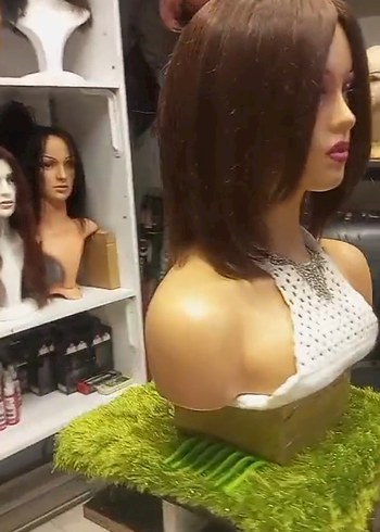 kahve gerçek saç peruk - Görsel 5