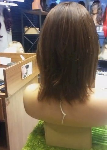 kahve gerçek saç peruk - Görsel 6