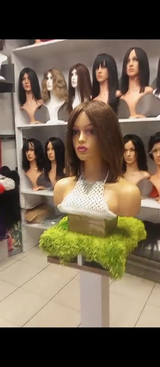 kahve gerçek saç peruk - Görsel 3