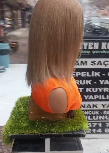 açık kumral gerçek saç peruk - Görsel 4