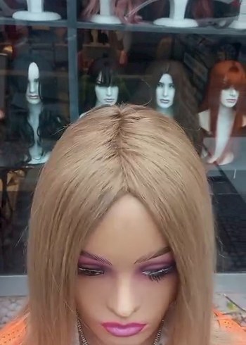 açık kumral gerçek saç peruk - Görsel 2