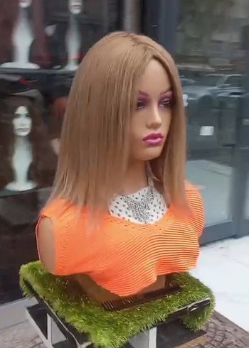 açık kumral gerçek saç peruk - Görsel 3