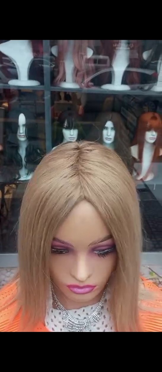 açık kumral gerçek saç peruk - Görsel 2