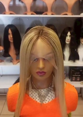 70 cm 250 gram kulaktan kulağa tül gerçek saç peruk - Görsel 4