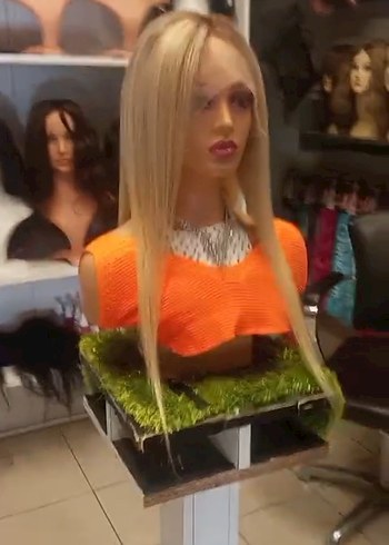 70 cm 250 gram kulaktan kulağa tül gerçek saç peruk - Görsel 2