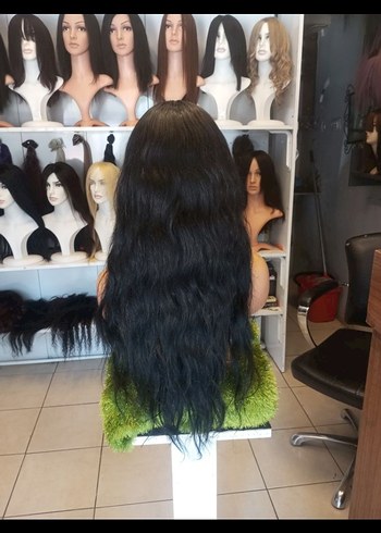 70 cm baby taban gerçek saç peruk - Görsel 6