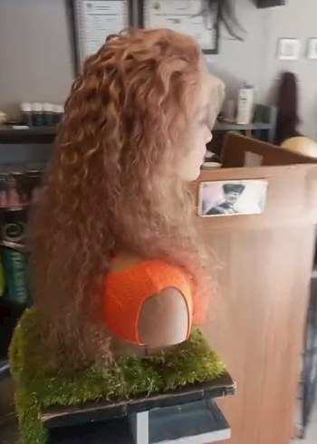 65 cm 200 gram kulaktan kulağa tül peruk - Görsel 5