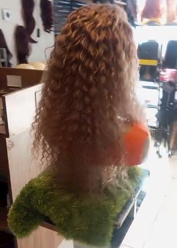 65 cm 200 gram kulaktan kulağa tül peruk - Görsel 6