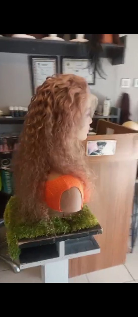 65 cm 200 gram kulaktan kulağa tül peruk - Görsel 5