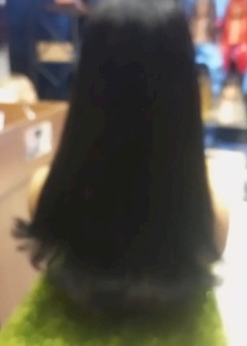 50 cm 230 gram siyah gerçek saç peruk - Görsel 6