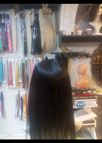 35 cm koyu kahve tepelik gercek saç - Görsel 4