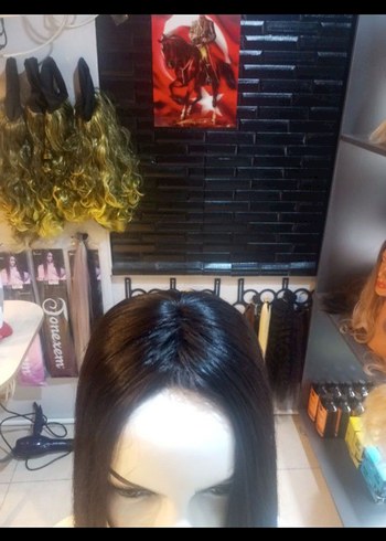 35 cm koyu kahve tepelik gercek saç - Görsel 3