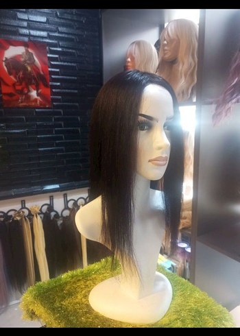 35 cm koyu kahve tepelik gercek saç - Görsel 2